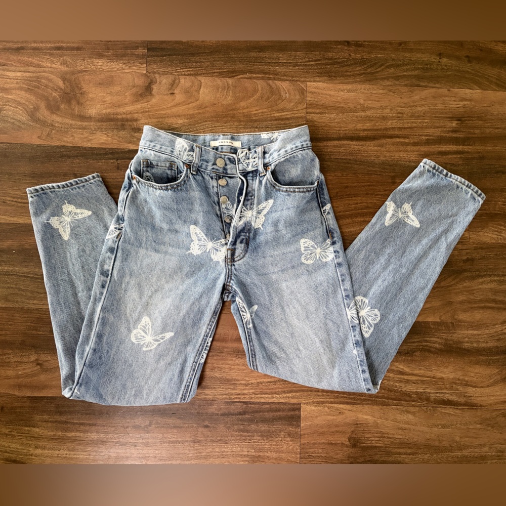 PacSun Kids Blue Butterfly Jeans